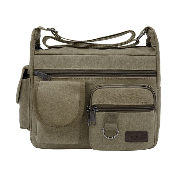Canvas Tool Bag for Tools,Wrenches,Screwdrivers, Heavy-Duty Organization Bag for Gear and Equipment, All Purpose Military Style Duffle Bag, Water-Resistant, Adjustable Strap,1Pc(Green,12x5.5x8.2")
