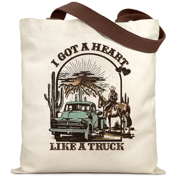 Vintage Canvas Tote Bag Western Cowboys Aesthetic Tote Durable Reusable Shopping Bags for Groceries Music Inspired Gifts