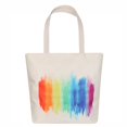 thumbnail image 1 of Canvas Tote Bag Beach Shopping, Rainbow Watercolor, 1 of 3