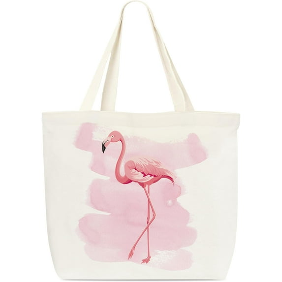 Canvas Tote Bag, Book Tote Bag, Book Lover , Flamingos Tote, Library Tote Bag, Grocery Shopping Bag, Library Bag For Women Sister Flamingos Lover Bookworm A(03)