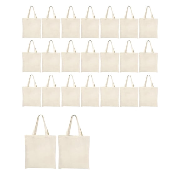 Canvas Tote Bag Bulk 24 Pack 14x15 Inches Sublimation Tote Bags, 10oz Light Weight Reusable Grocery Shopping Cloth Bags