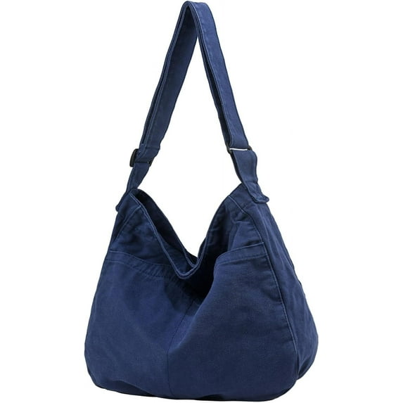 Canvas Tote Bag Casual Hobo Crossbody Shoulder Bag for Women and Men Large Purse Messenger Bag Travel Work