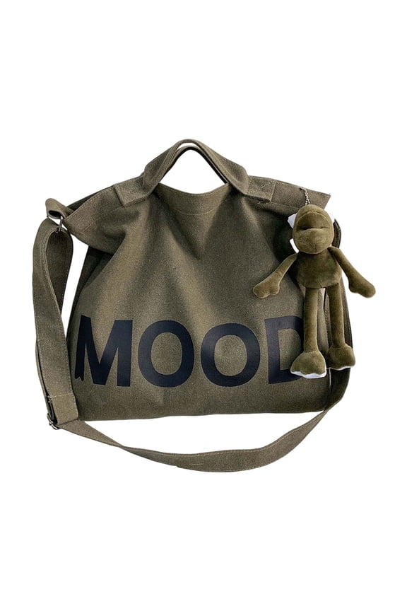 Canvas Tote Bag,Crossbody Shoulder Tote Bag for Women and Men Zipper Messenger Bag Travel Shoulder Bags Handbags