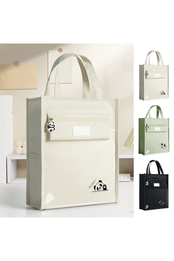 Canvas Tote Bag,Document Bag with Handle File Tote Bag Pouch with Cute Print,Multipocket Handbag with Compartments,Portable Art Bag for Carrying Paper Files Books Filing Folder