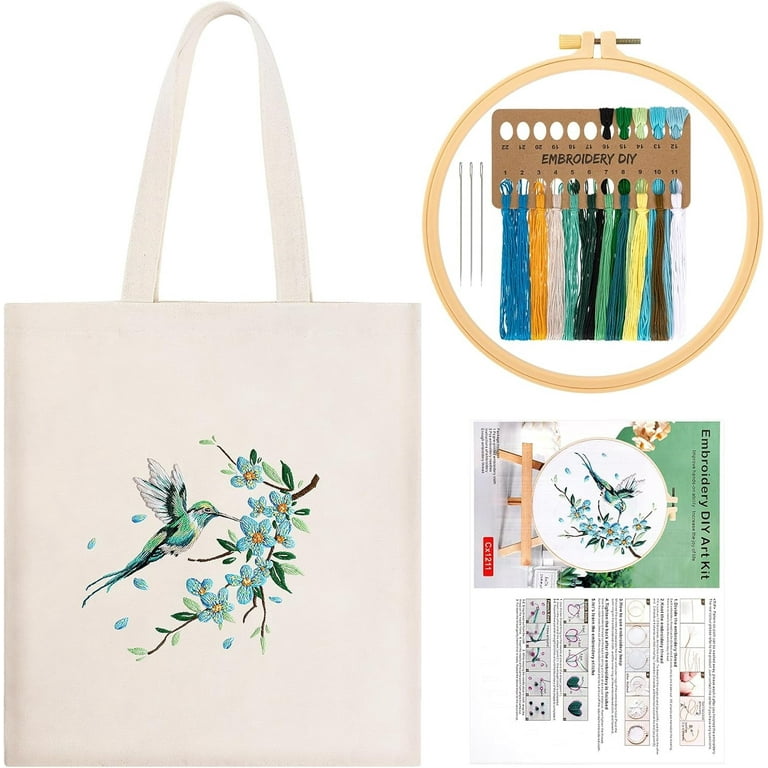 Teaque Borduurset voor draagtas,borduurset canvas tas met