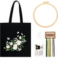 thumbnail image 1 of Canvas Tote Bag Embroidery Kit for Beginners, Arts and DIY Crafts Kits for Adults, Include Instructions Embroidery Bag Hoops Threads and Tools, 1 of 7
