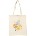 thumbnail image 1 of Canvas Tote Bag Flower Printing Handbag Large Capacity Tote Bag for Girl, 1 of 7