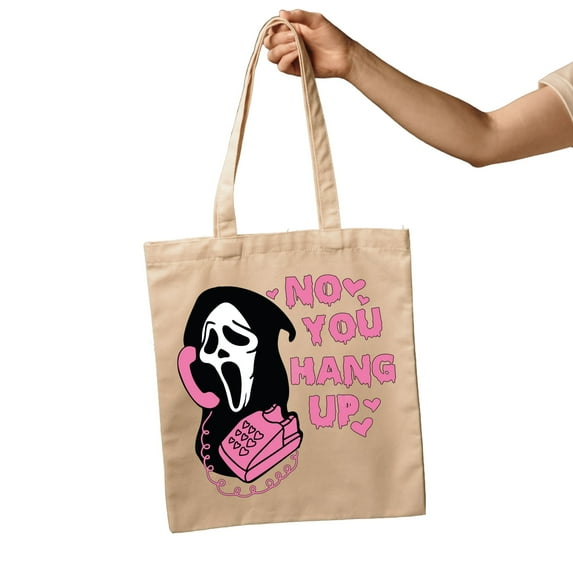 Canvas Tote Bag, Halloween Candy Bag, No You Hang Up, Halloween Tote Bag, Trick or Treat Bags