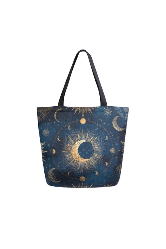 Canvas Tote Bag Large Canvas Bag 13.5x5.1x15 Inch Shopping Canvas Bag Suitable For Outing Shopping Travel Out Of Large Capacity Storage Moon Pattern