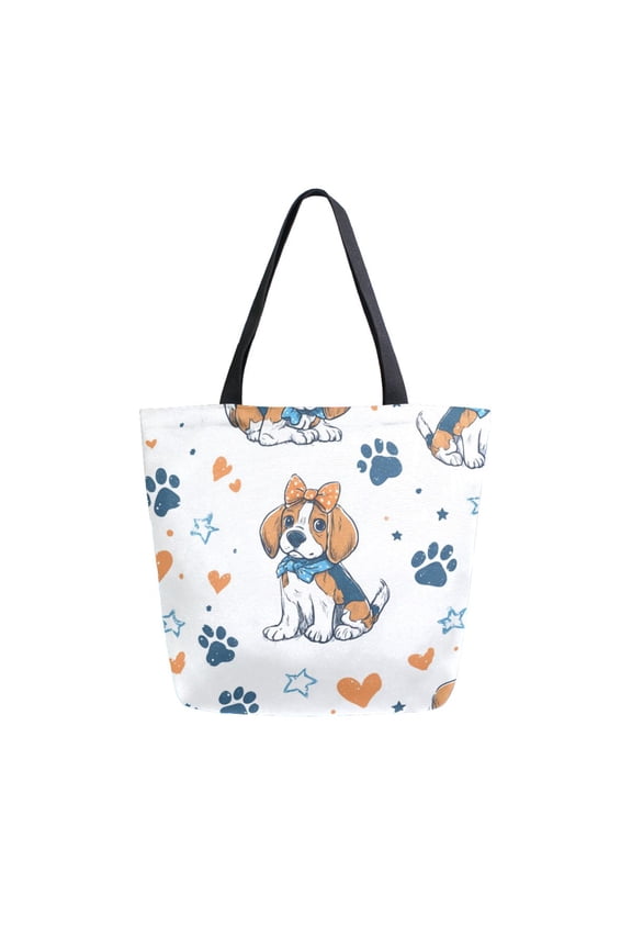 Canvas Tote Bag Large Canvas Bag 13.5x5.1x15 Inch Shopping Canvas Bag Suitable For Outing Shopping Travel Out Of Large Capacity Storage Charming Beagle
