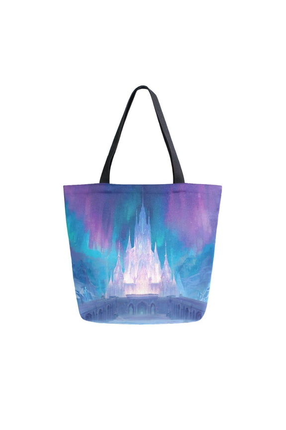Canvas Tote Bag Large Canvas Bag 13.5x5.1x15 Inch Shopping Canvas Bag Suitable For Outing Shopping Travel Out Of Large Capacity Storage Frozen Palace Ice Snow