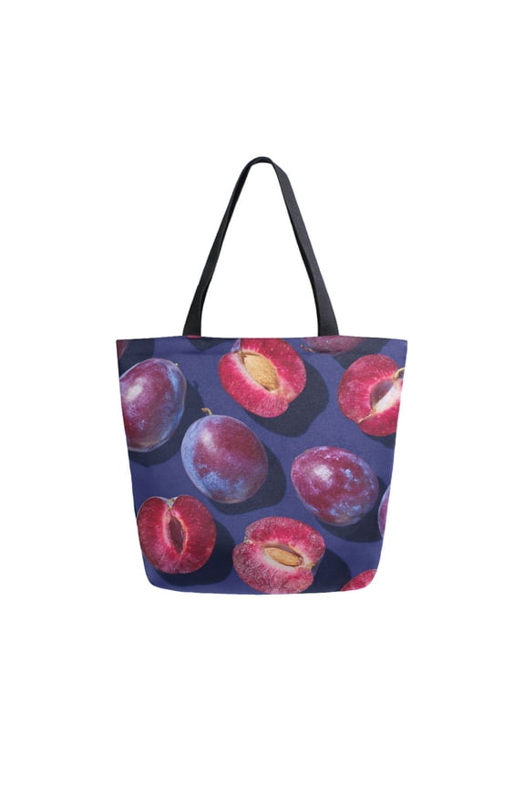 Canvas Tote Bag Large Canvas Bag 13.5x5.1x15 Inch Shopping Canvas Bag Suitable For Outing Shopping Travel Out Of Large Capacity Storage Plums and Plum Chunks