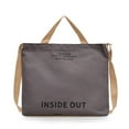 thumbnail image 1 of Canvas Tote Bag - Large Capacity 'INSIDE OUT' Print Shoulder Bag, Casual Japanese Style Handbag for Office, School & Daily Use, Adjustable Strap Messenger Bag, 1 of 3