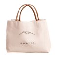 thumbnail image 1 of Canvas Tote Bag, Large Capacity Leather Handle Shoulder Handbag Shopping Grocery Storage Organizer Durable Fabric Eco Friendly Reusable Purse Fashionable, 1 of 6