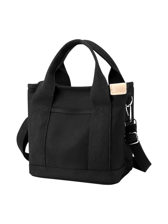 Canvas Tote Bag Mini Handbag Tote Purse with Zipper Women Canvas Crossbody Bag Purse Top Handle Satchel Handbags,Vintage Crossbody Shoulder Bags Small Handbag, Multi-pocket Top Handle Work Bag