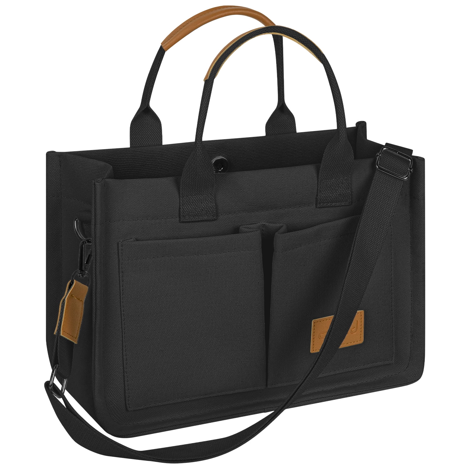 Laptop Bags With Multiple Pockets Canvas Tote Bag with Multi-Pocket for Women, Large Crossbody Shoulder