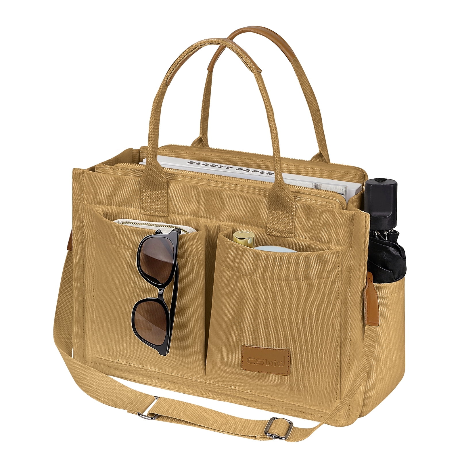 Canvas Tote Purse With Many Compartments Stylish Tote Bag Backpack