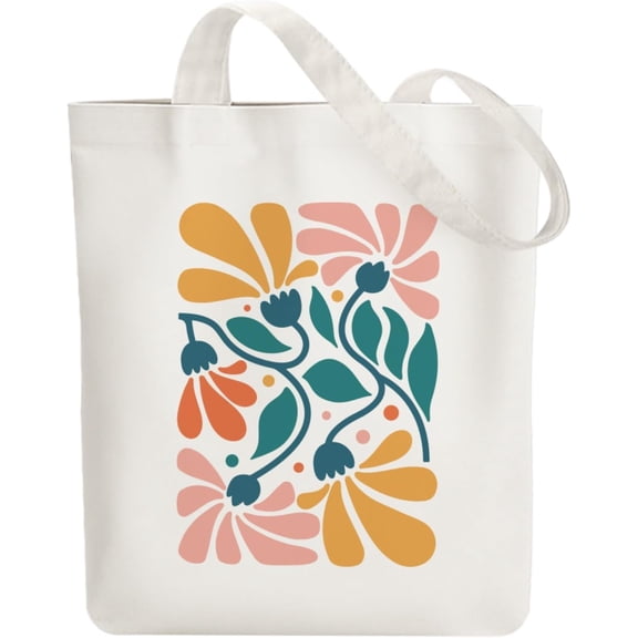 Canvas Tote Bag Reusable Cotton Bag for Women Durable Cloth Bags with Zipper Pockets
