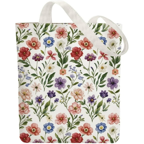 Canvas Tote Bag Reusable Cotton Bag for Women Durable Cloth Shoulder Bags with Zipper Pockets