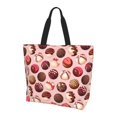 Canvas Tote Bag Reusable Shopping Bags, Delicate Chocolate Ball Print
