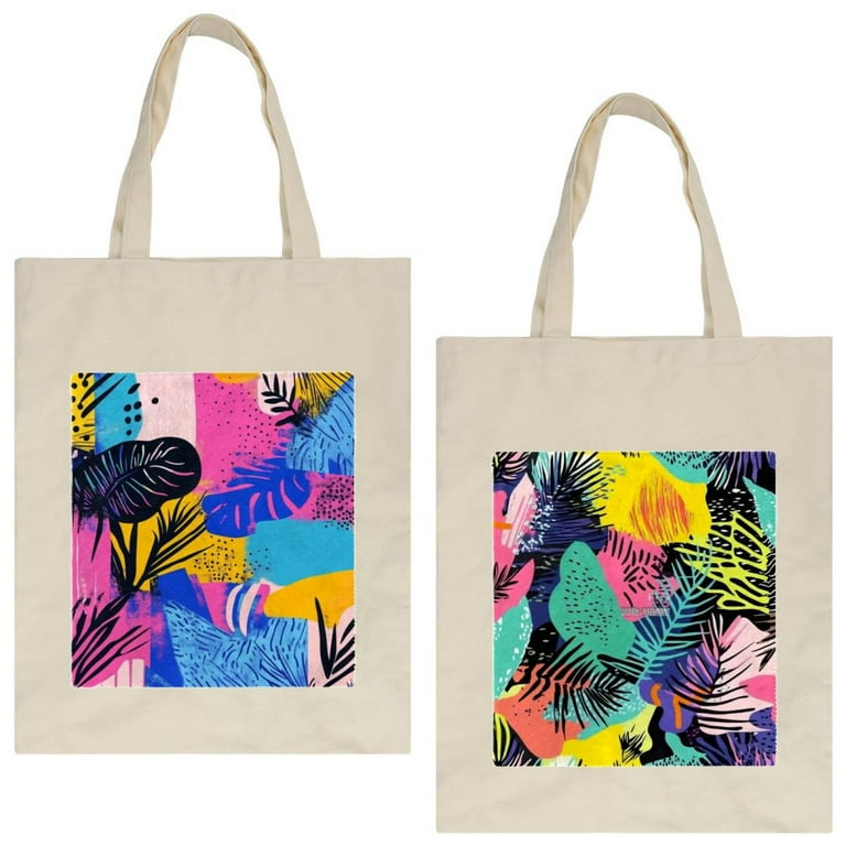 Canvas Tote Bag Tote Bag Multi Purpose Reusable Fashionable template for design 2 Canvas Bag Use for Grocery Bag Shopping Bag Gift Bag Walmart