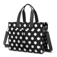 thumbnail image 1 of Canvas Tote Bag for Women with Compartments, Large Black Polka Dot Teacher Student Shoulder Bag Nurse Purses Crossbody Bags Work Laptop Book Bag Satchels Handbags, 1 of 6