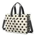 thumbnail image 1 of Canvas Tote Bag for Women with Compartments, Large Black Polka Dot Teacher Student Shoulder Bag Nurse Purses Crossbody Bags Work Laptop Book Bag Satchels Handbags, 1 of 6