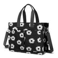 thumbnail image 1 of Canvas Tote Bag for Women with Compartments, Large Cute Black Daisy Teacher Student Shoulder Bag Nurse Purses Crossbody Bags Work Laptop Book Bag Satchels Handbags, 1 of 6