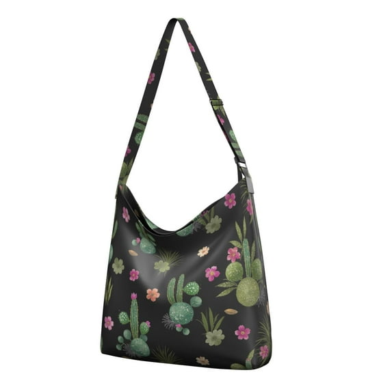 Canvas Tote Bag for Women Office Workers Cute Fashion Crossbody Handbag Casual Tote with Zipper Tote Reusable Bags,Cactus Women's Retro Large Size Canvas Shoulder Bag Hobo Crossbody Handbag Casual Tot