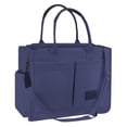 thumbnail image 1 of Cshidworld Canvas Tote Bag for Women With Side Pockets, Laptop Work Crossbody Everyday Satchel, Purses Shoulder Tote Bag Everyday Satchel Handbags Messenger for Travel Nurse College Gift, Blue, 1 of 7