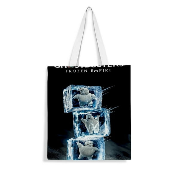 Canvas Tote Bag for Ghostbusters Frozen Empire Women Gifts Totes Shoulder Book Bag Shopping Reusable Grocery Bags 15.7 x 17.7 inches