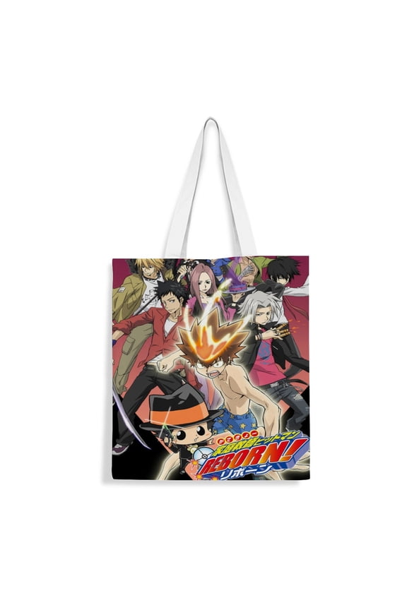 Canvas Tote Bag for HITMAN REBORN Women Gifts Totes Shoulder Book Bag Shopping Reusable Grocery Bags 13.7 x 15.7 inches