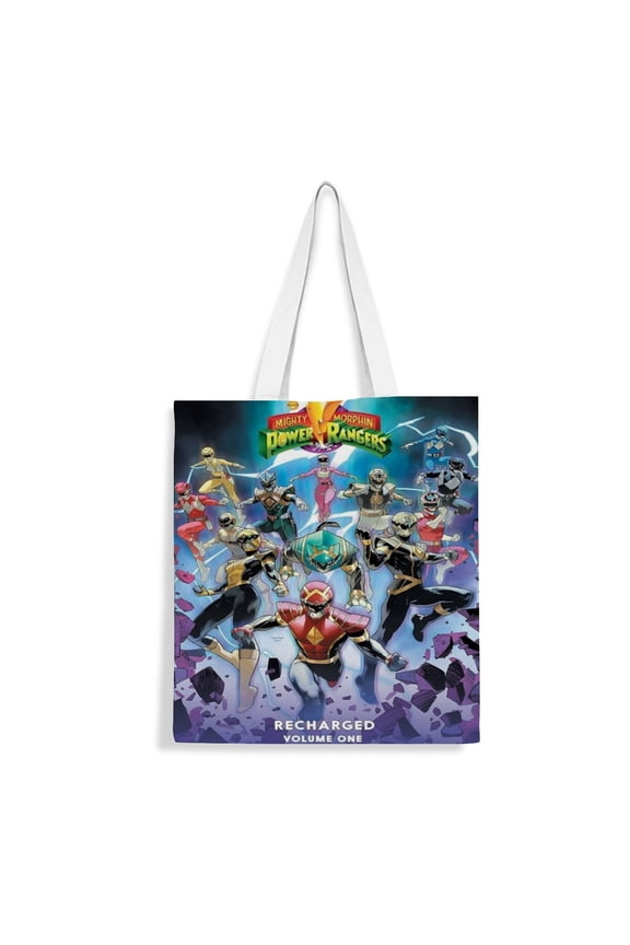 Canvas Tote Bag for Mighty Morphin Power Rangers Women Gifts Book Bag Shoulder Shopping Reusable Grocery Bags 13.7 x 15.7 inches