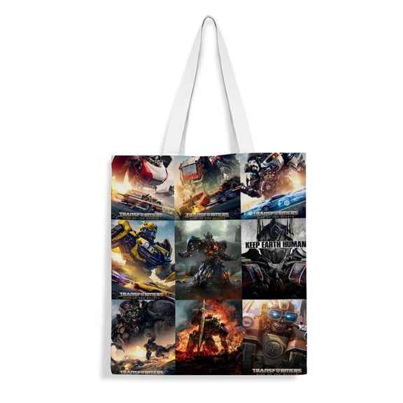 Canvas Tote Bag for Transformers Women Gifts Shoulder Book Bag Shopping Reusable Grocery Bags 15.7 x 17.7 inches