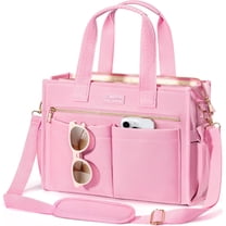 Canvas Tote Bag for Women, 15-Pocket Large Crossbody Handbag  Laptop Bag Zipper Bookbag for Teacher Work Travel College