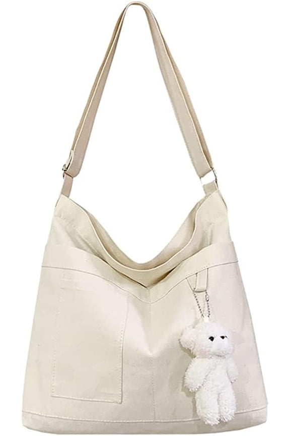 Canvas Tote Bag for Women,Canvas Crossbody Cute Tote Bag Aesthetic Student Handbags Casual Shopping Work Travel Bag