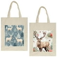 Canvas Tote Bag for Women, Christmas Elk Shoulder Book Bag Gift Tote