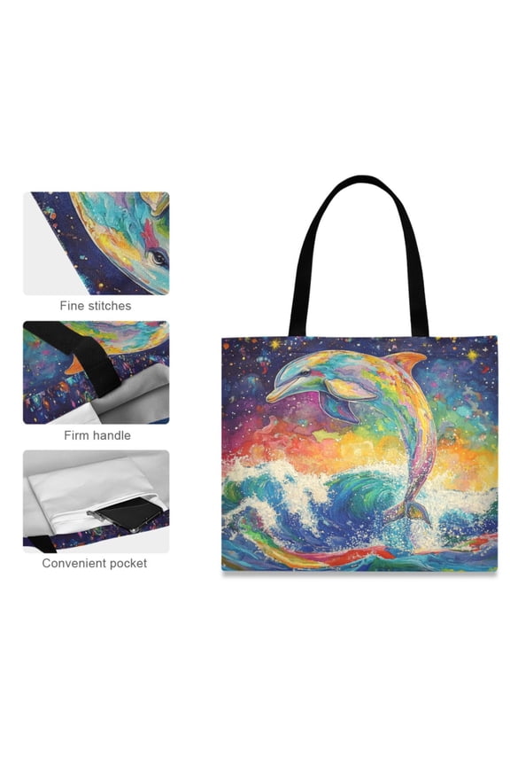 Canvas Tote Bag for Women Girls Design Print Cosmic Splash Tote