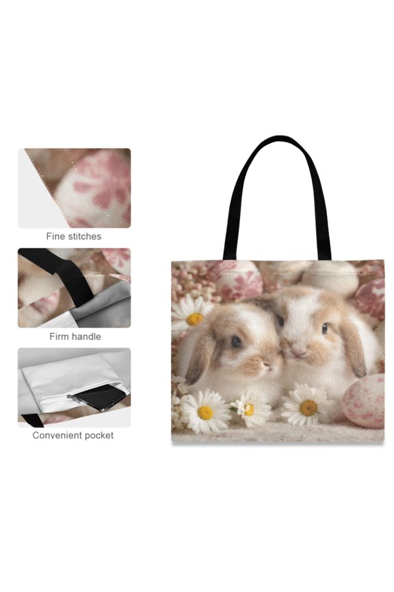 Canvas Tote Bag for Women Girls Design Print Daisy Duo Totes