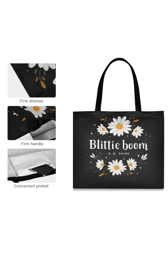 Canvas Tote Bag for Women Girls Design Print Daisy Glow Totes