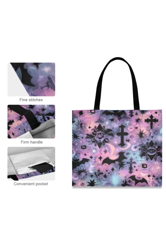 Canvas Tote Bag for Women Girls Design Print Gothic Bat Totes