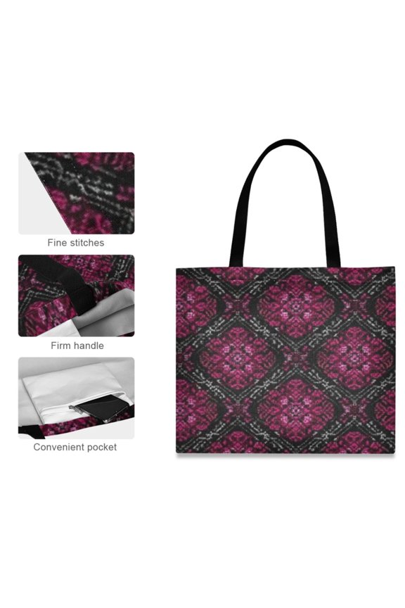 Canvas Tote Bag for Women Girls Design Print Gothic Floral Geometry Totes