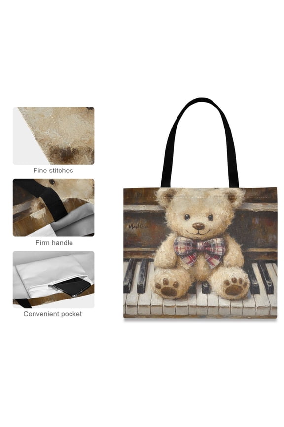 Canvas Tote Bag for Women Girls Design Print Harmony in Furry Form Tote