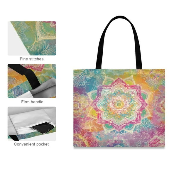 Canvas Tote Bag for Women Girls Design Print Kaleidoscope Of Joy Tote