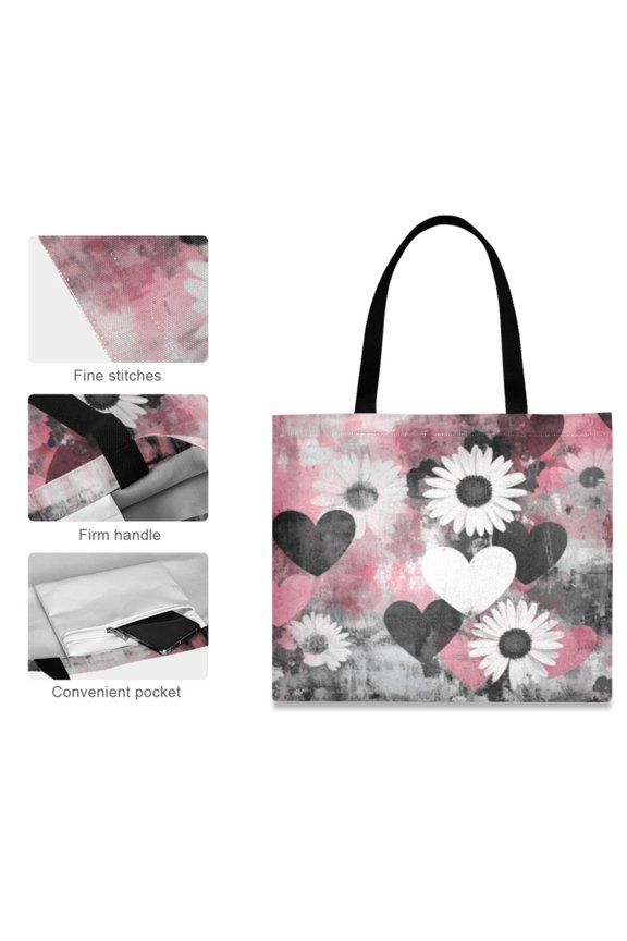 Canvas Tote Bag for Women Girls Design Print Love in Bloom Totes