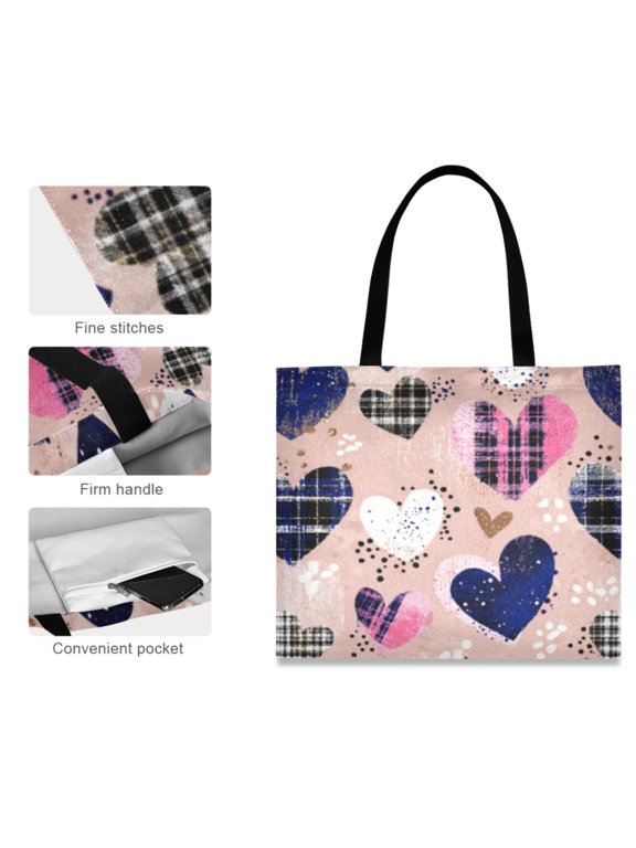Canvas Tote Bag for Women Girls Design Print Teal Blooms Totes