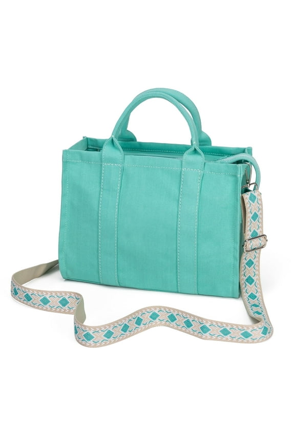 Canvas Tote Bag for Women, Kabaqoo Shoulder Handbag with Zipper Crossbody Leisure Bags for Travel School