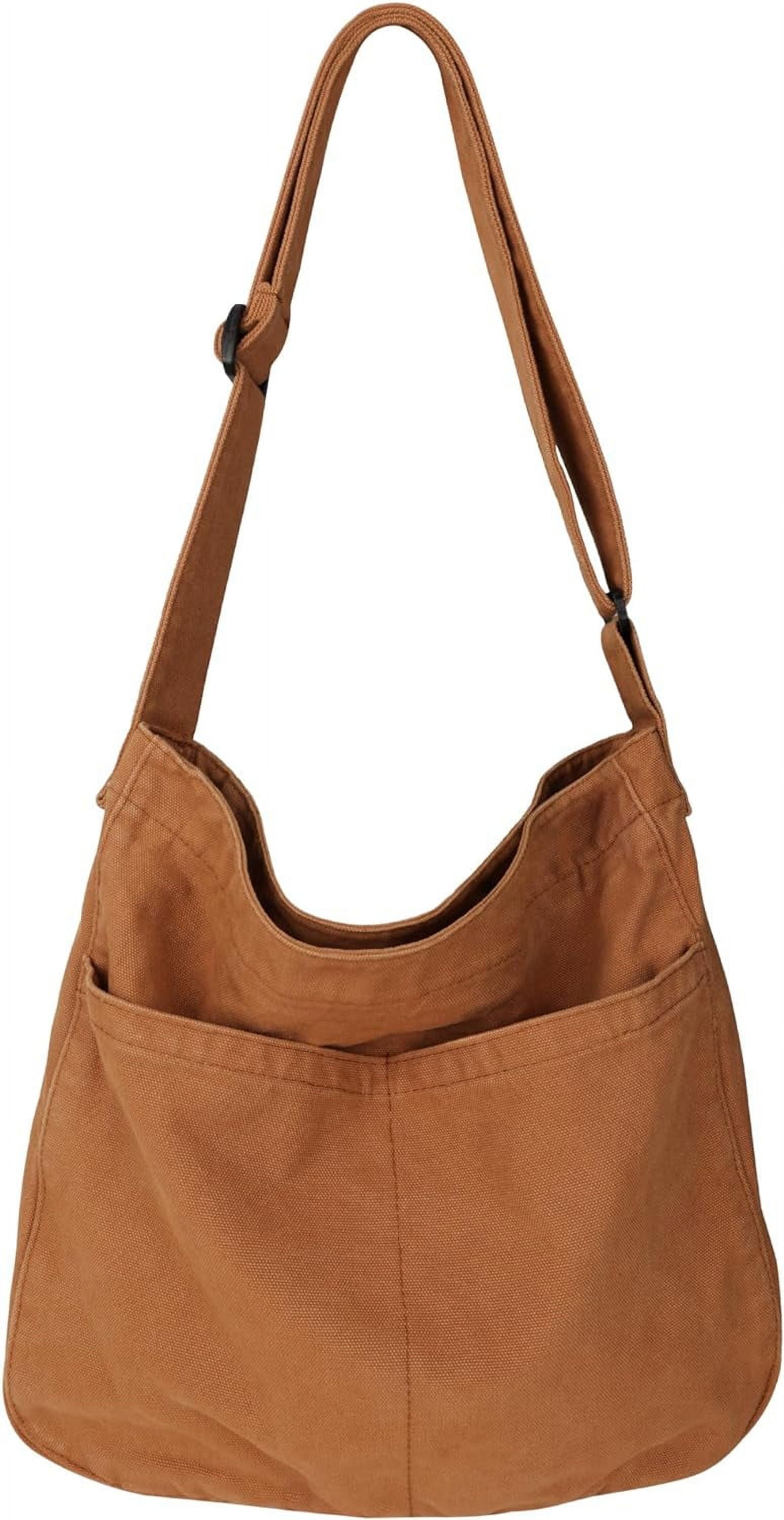 Canvas Tote Bag for Women Large Hobo Crossbody Handbags Casual Shoulder Purse with Multiple Pockets