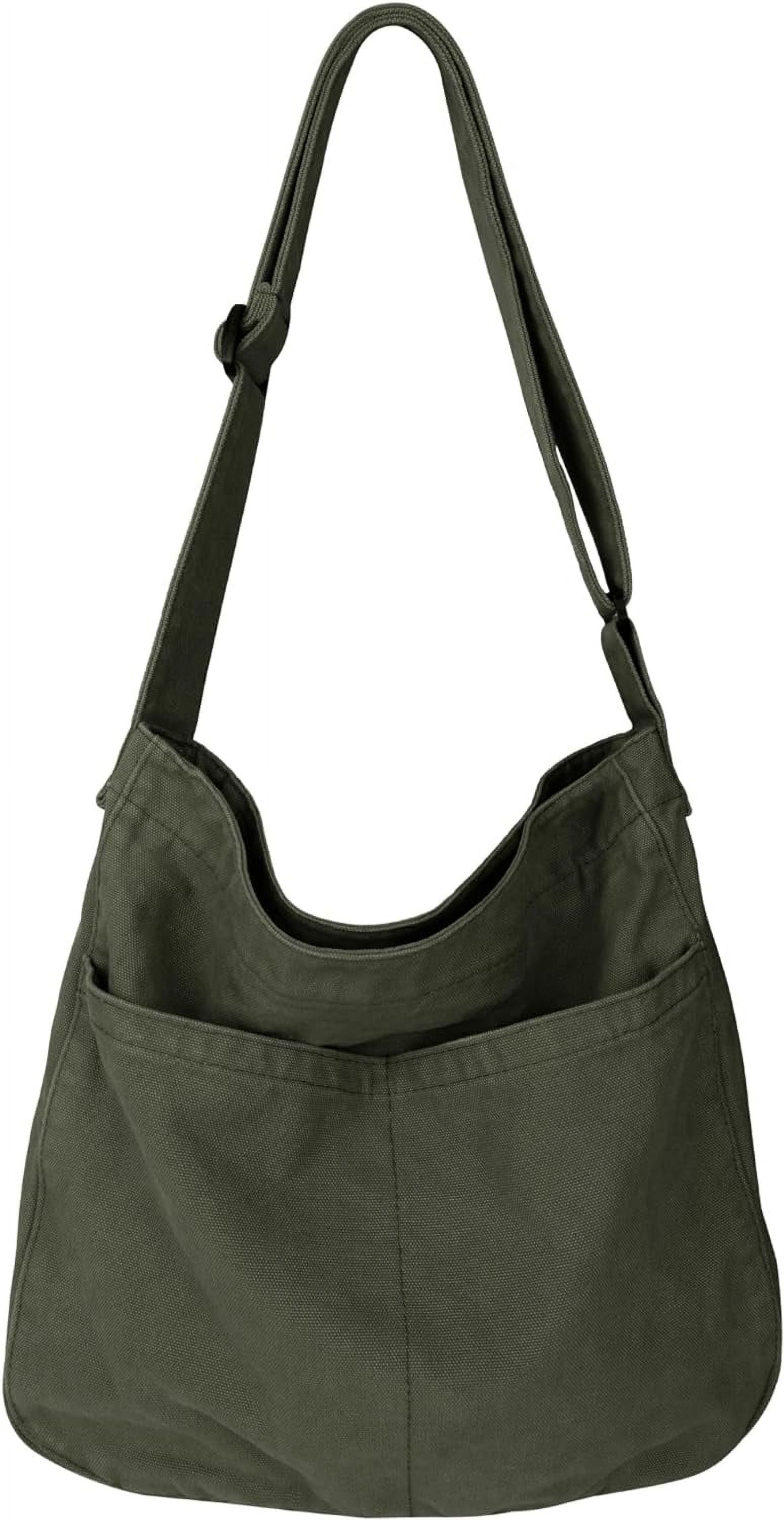 Canvas Tote Bag for Women Large Hobo Crossbody Handbags Casual Shoulder Purse with Multiple Pockets