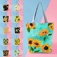 thumbnail image 1 of Canvas Tote Bag for Women Sunflower Grocery Bags Large Capacity Zippered Shoulder Bag Fashion Shopping Bag with Short Handle White, 1 of 7